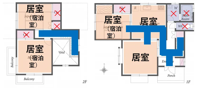 居室と避難経路